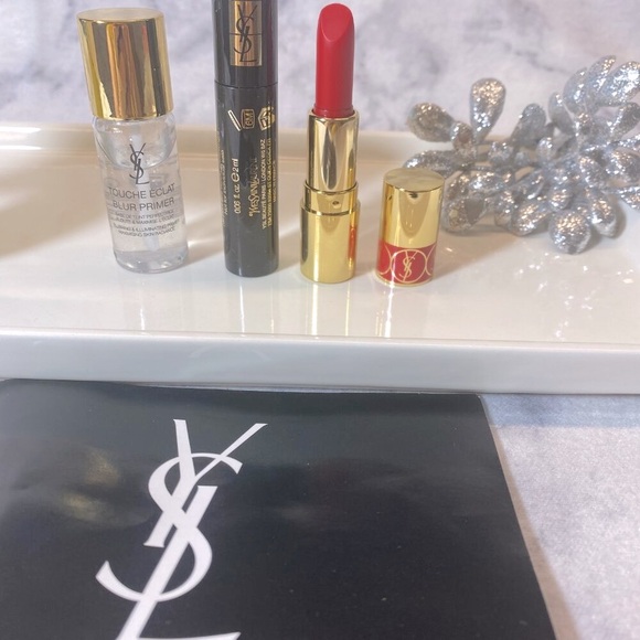 Yves Saint Laurent Beauty Gift Set-Touche Eclat Primer,Mascara,Lipstick-3pc-NEW - Picture 2 of 10